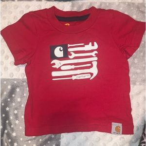 Red carhartt tools short sleeve shirt